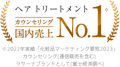 アウトバストリートメント 国内売上No.1 ※2019年実績 「化粧品マーケティング要覧2020」 ラサーナブランドとして（富士経済調べ）