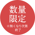 数量限定  ※無くなり次第終了