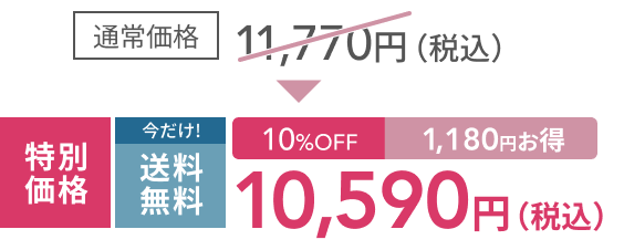 通常価格 11,770円（税込）  1,180円お得  特別価格 10,590円（税込）