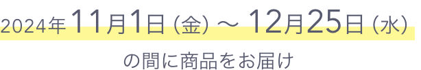 2024年11月1日（金）～12月25日（水）の間に商品をお届け