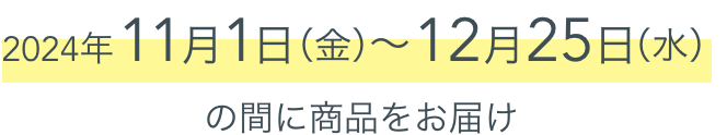 2024年11月1日（金）～12月25日（水）の間に商品をお届け