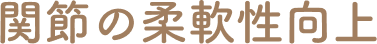 関節の柔軟性向上