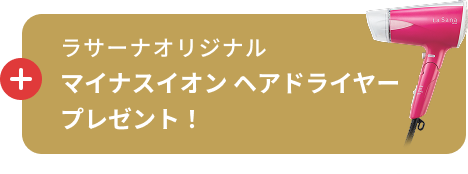 +  ラサーナオリジナル マイナスイオン ヘアドライヤー プレゼント！