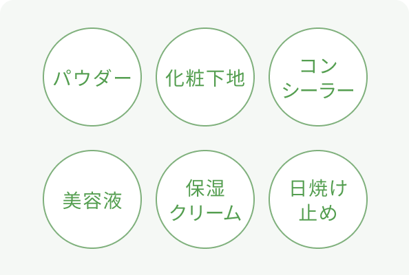 パウダー 化粧下地 コンシーラー 美容液 保湿クリーム 日焼け止め